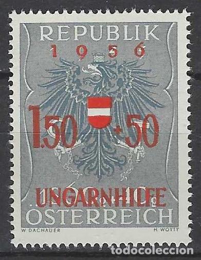 Sellos: AUSTRIA 1956 - PRO REFUGIADOS HUNGAROS MH* - Foto 1
