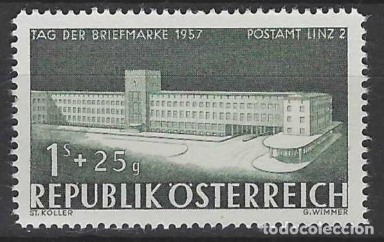 Sellos: AUSTRIA 1957 - DIA DEL SELLO, MH* - Foto 1