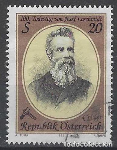 Sellos: AUSTRIA 1995 - CENTENARIO DE LA MUERTE DE JOSEF LOSCHMIDT - USADO - Foto 1