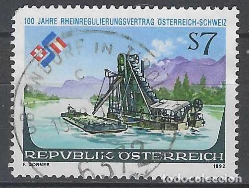 Sellos: AUSTRIA 1992 - CENTENARIO DE LA REGULACI&Oacute;N DEL CURSO DEL RIN - USADO - Foto 1