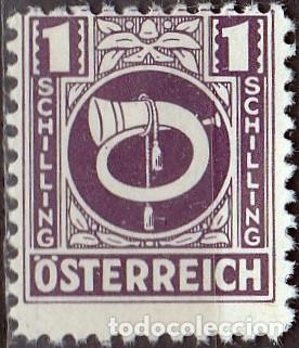 Sellos: 1945 - AUSTRIA - CORNAMUSA POSTAL - YVERT 531 - Foto 1