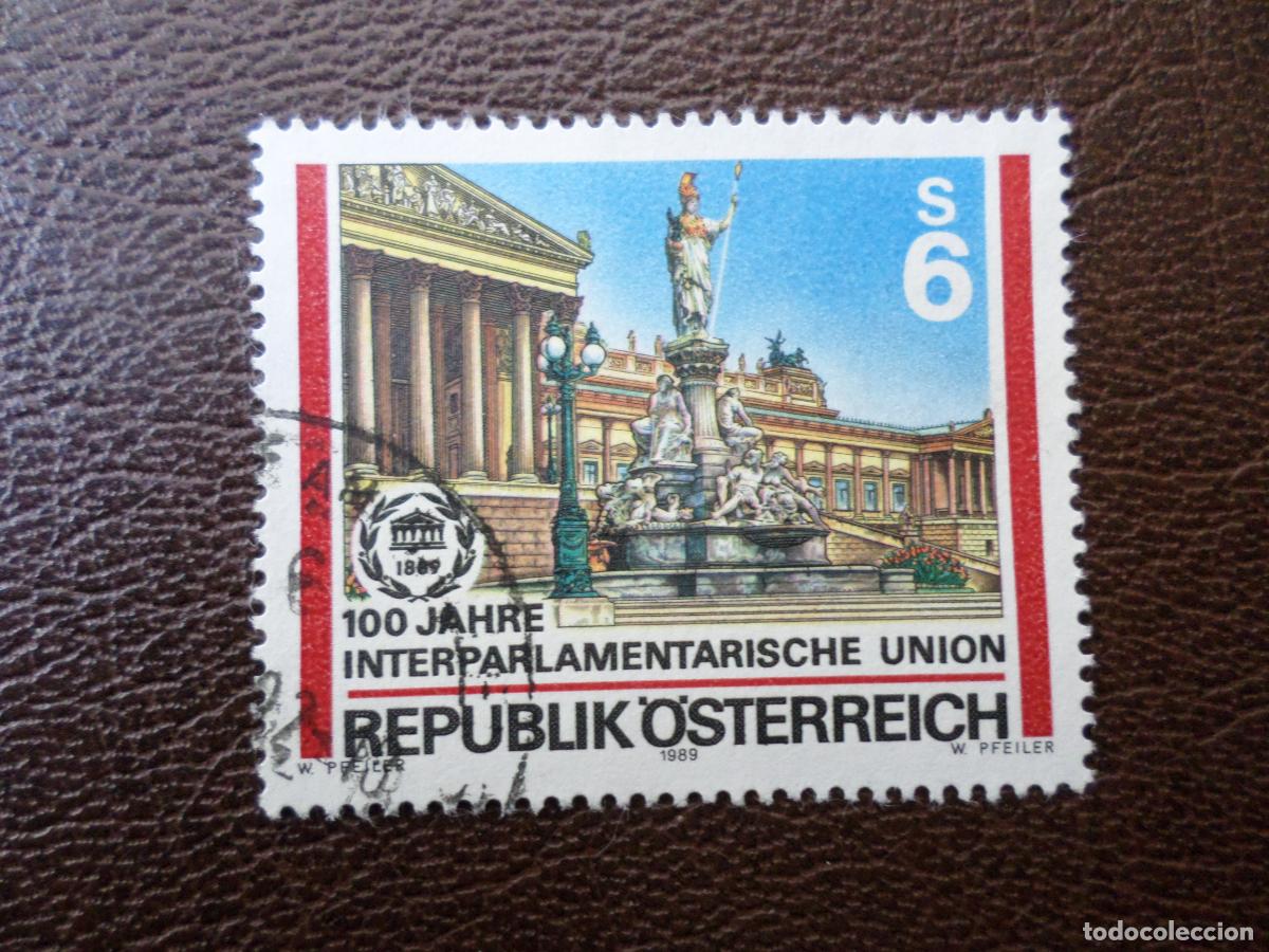 Sellos: .austria, 1989, centenario de la union interparlamentaria, Yvert 1793 - Foto 1