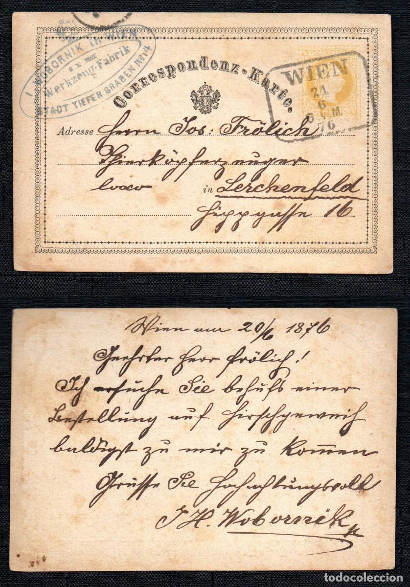 Sellos: AUSTRIA. 1876. ENERO POSTAL. WIEN. - Foto 1