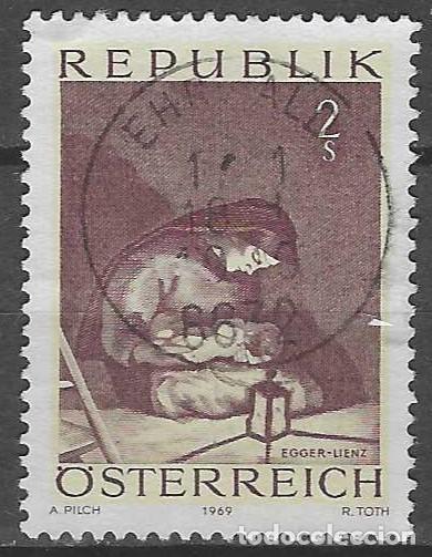 Sellos: AUSTRIA 1969 - NAVIDAD, &rdquo;V&Iacute;RGEN&rdquo; DE ALBIN EGGER-LIENZ - USADO - Foto 1