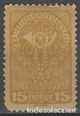 Sellos: AUSTRIA 1919-20 - S.CORRIENTE, CUERNO POSTAL, OCRE - MH* - Foto 1