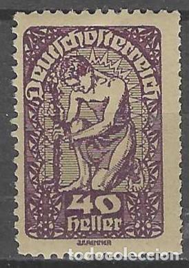 Sellos: AUSTRIA 1919-20 - S.CORRIENTE, ALEGOR&Iacute;A, VIOLETA - MH* - Foto 1