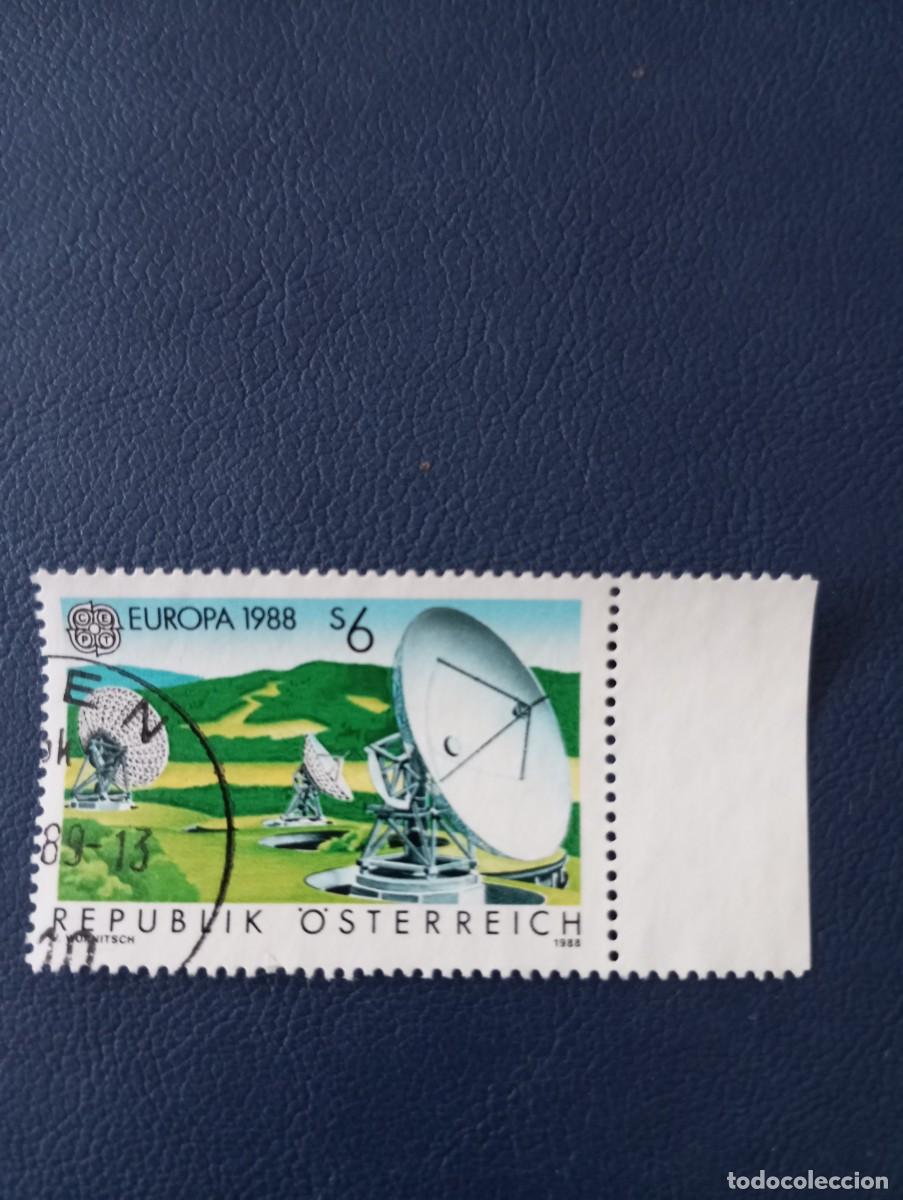 Sellos: AUSTRIA, 1988, EUROPA, ANTENA - Foto 1