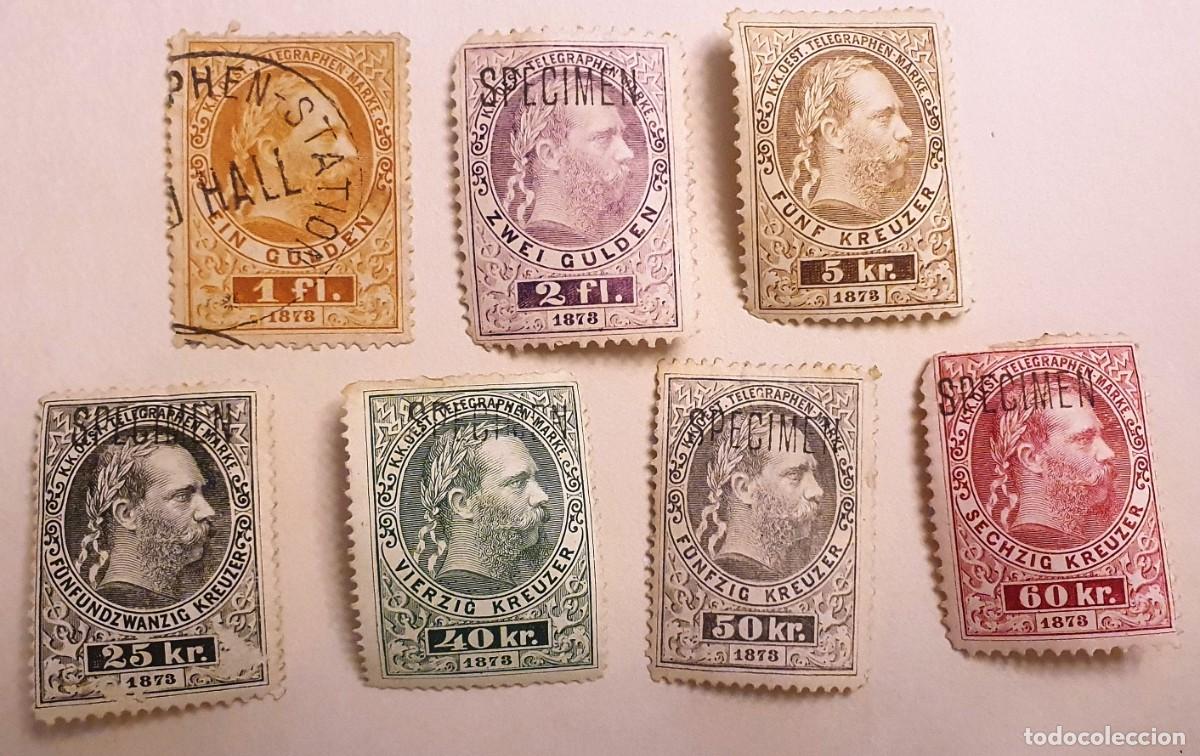 Sellos: AUSTRIA. TELEGRAPH. 1873. 7 EJEMPLARES. - Foto 1