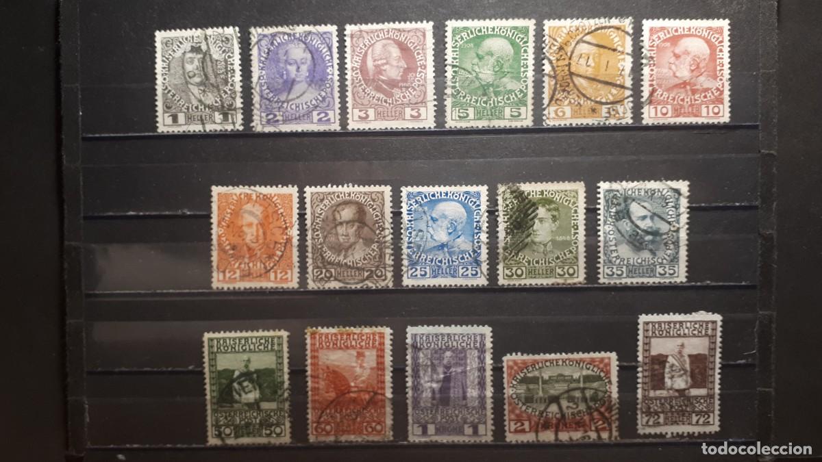 Sellos: AUSTRIA. A&Ntilde;O 1908. &deg;. YVERT. 101/15, 118 - Foto 1