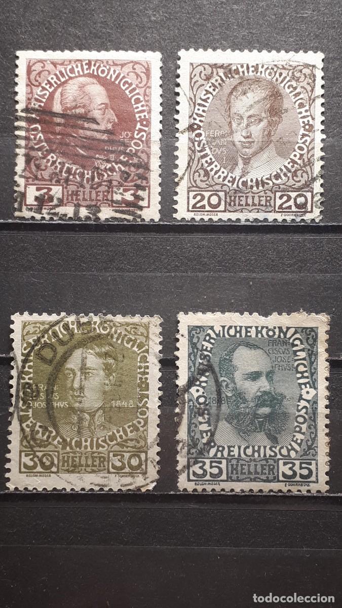 Sellos: AUSTRIA. A&Ntilde;O 1908. &deg;. YVERT. 103, 108, 110, 111 - Foto 1