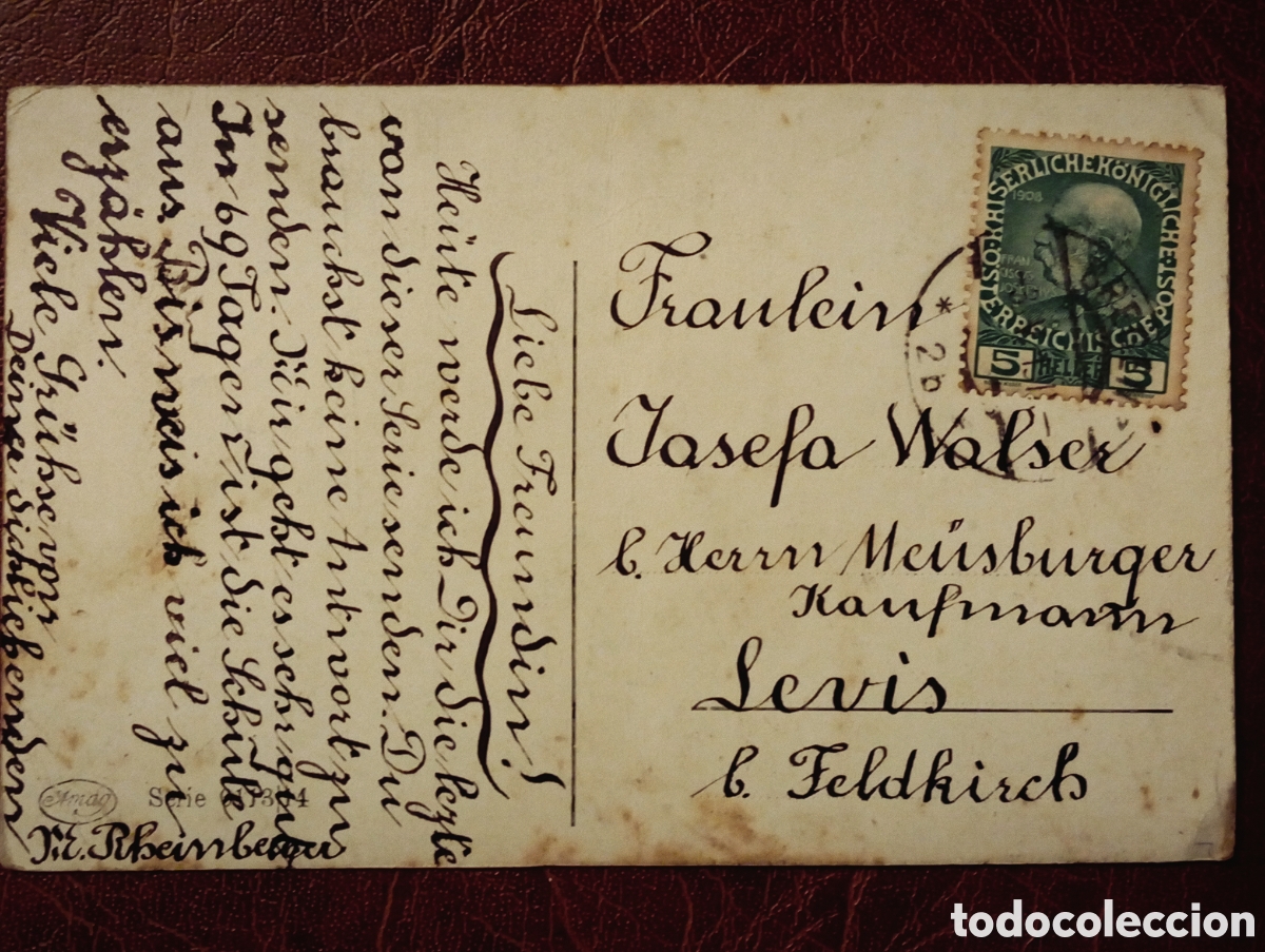 Sellos: Carta Postal Austria 1908 flauta Medieval - Foto 2