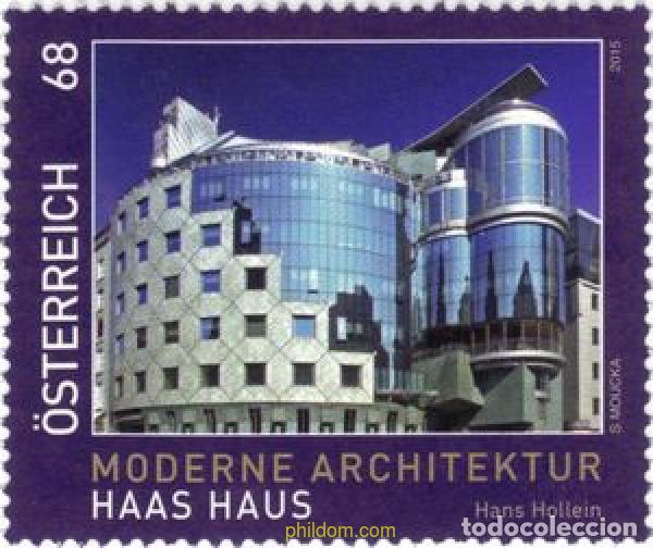 Sellos: 703639 MNH AUSTRIA 2015 ARQUITECTURA MODERNA EN AUSTRIA-EDIFICIO HAAS - Foto 1