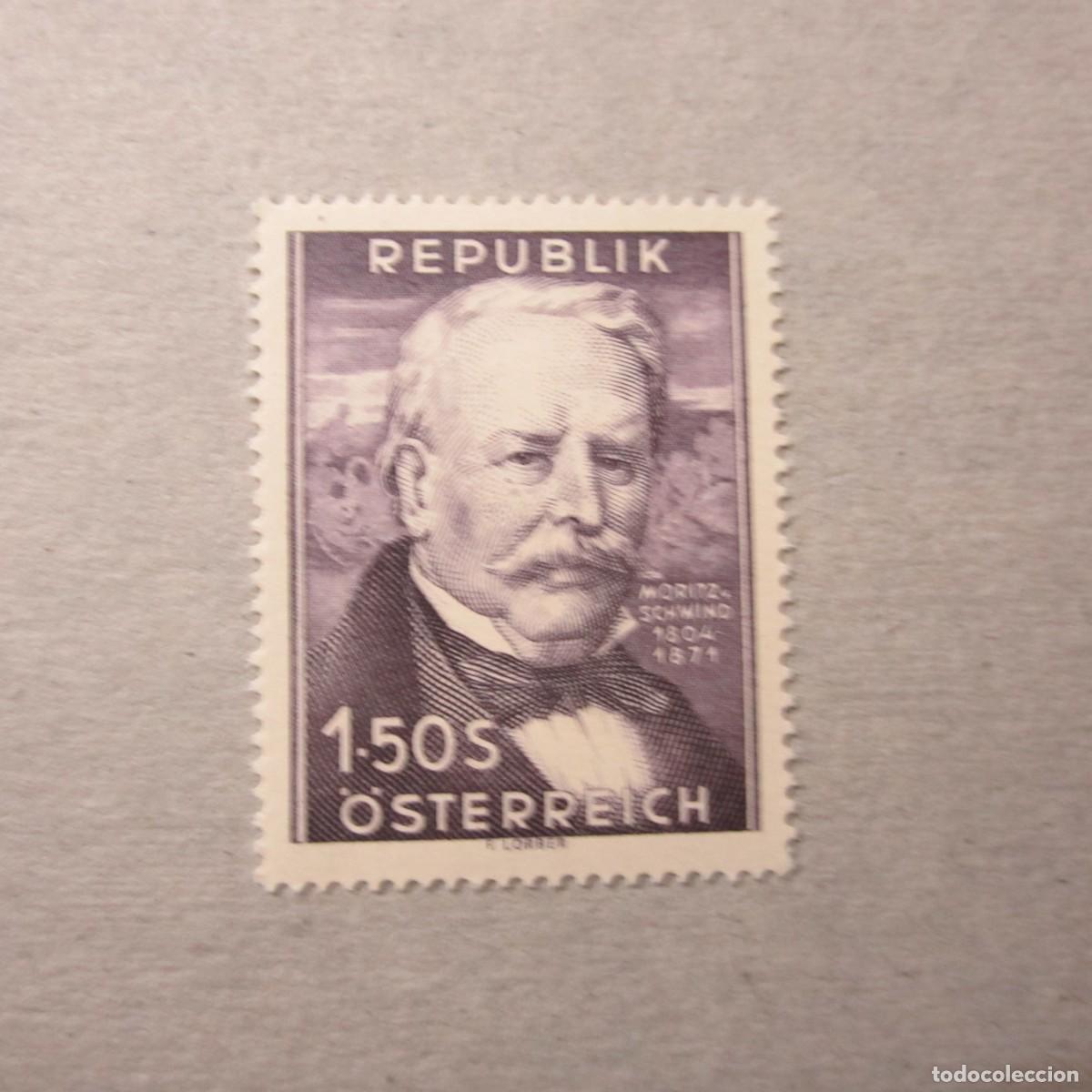 Sellos: AUSTRIA 1954, YVERT N&ordm; 829**, MORITZ VON SCHWIND. - Foto 1