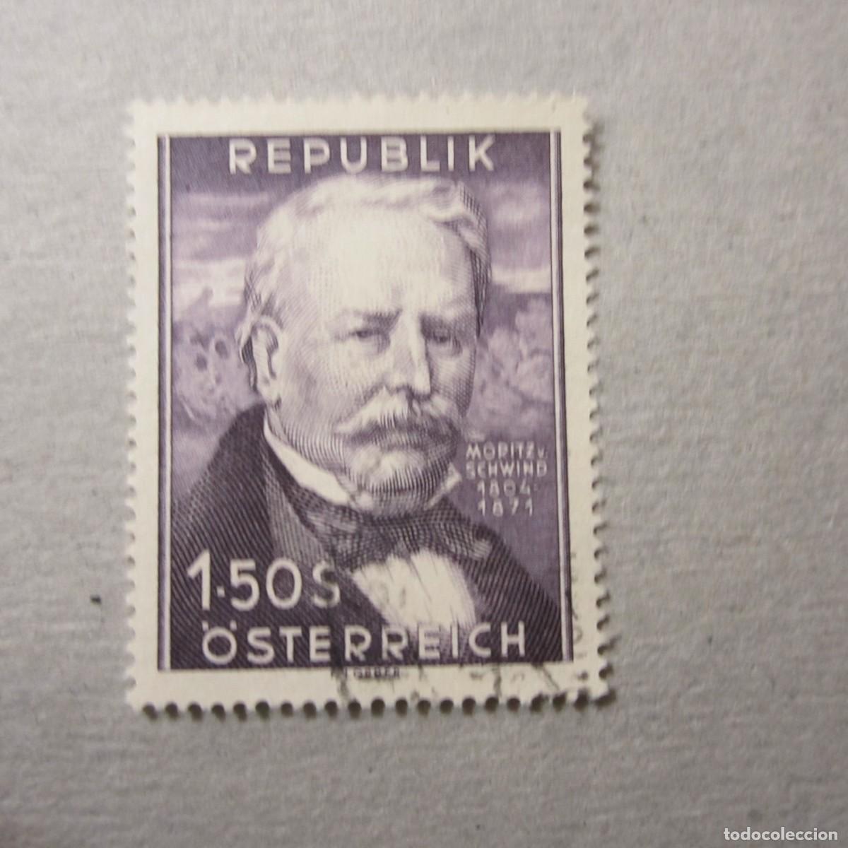 Sellos: AUSTRIA 1954, YVERT N&ordm; 829, MORITZ VON SCHWIND. - Foto 1