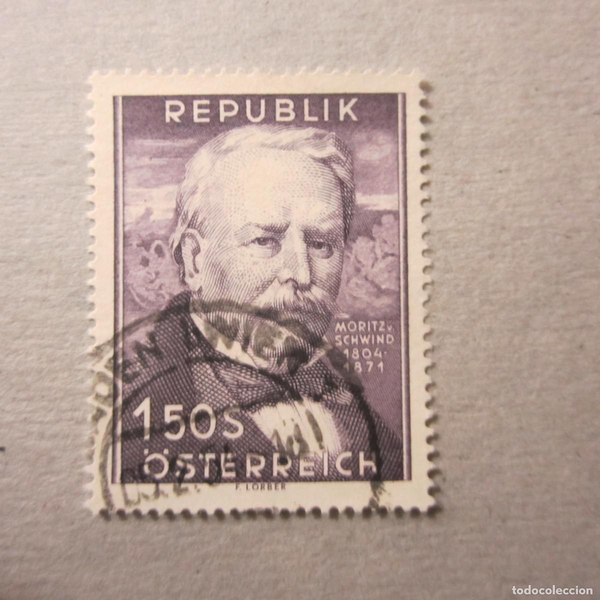 Sellos: AUSTRIA 1954, YVERT N&ordm; 829, MORITZ VON SCHWIND. - Foto 1
