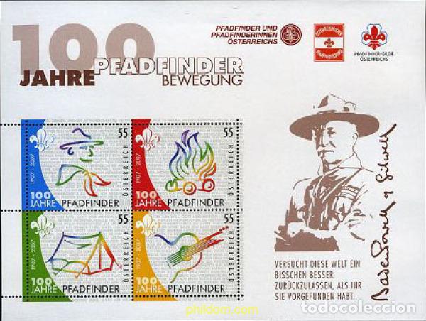 Sellos: 201818 MNH AUSTRIA 2007 CENTENARIO DEL ESCULTISMO - Foto 1