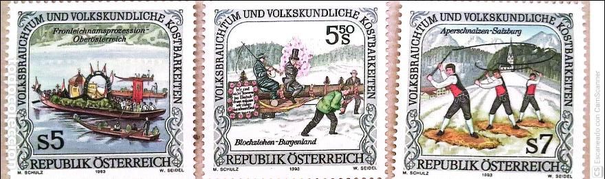 Sellos: Austria. 1928/30 Usos y costumbres populares (III). 1993. Sellos nuevos y numeraci&oacute;n Yvert.