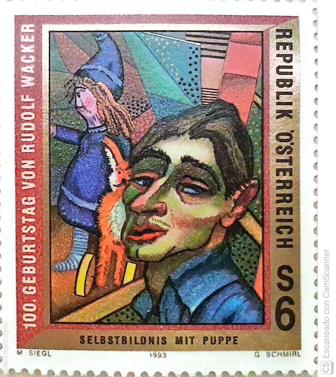 Sellos: Austria. 1932 Pintor Rudolf Wacker. 1993. Sellos nuevos y numeraci&oacute;n Yvert.