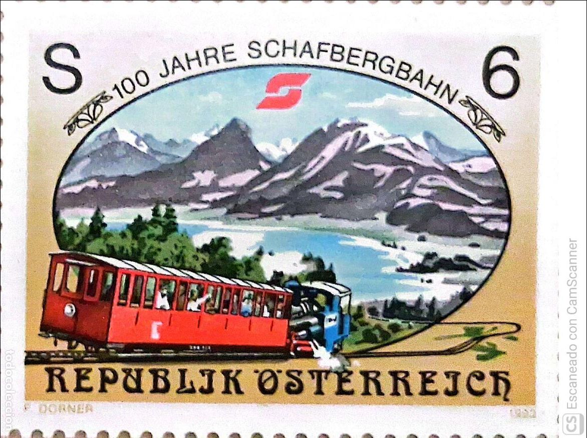 Sellos: Centenario del tren de monta&ntilde;a Schabergbahn. 1993. Sellos nuevos y numeraci&oacute;n Yvert.