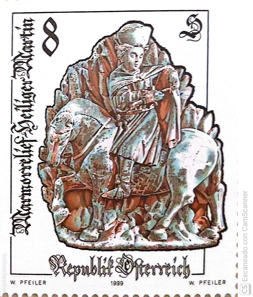 Sellos: Austria. 2112 Artesanado antiguo: San Mart&iacute;n (Bajorrelieve en m&aacute;rmol). 1999. Sellos nuevos y numerac