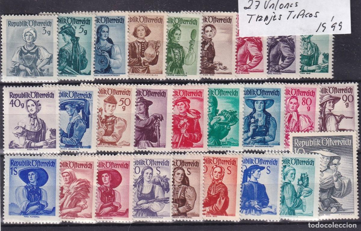 Sellos: INT5 Sellos AUSTRIA a&ntilde;o 1948* 27 valores trajes tipicos