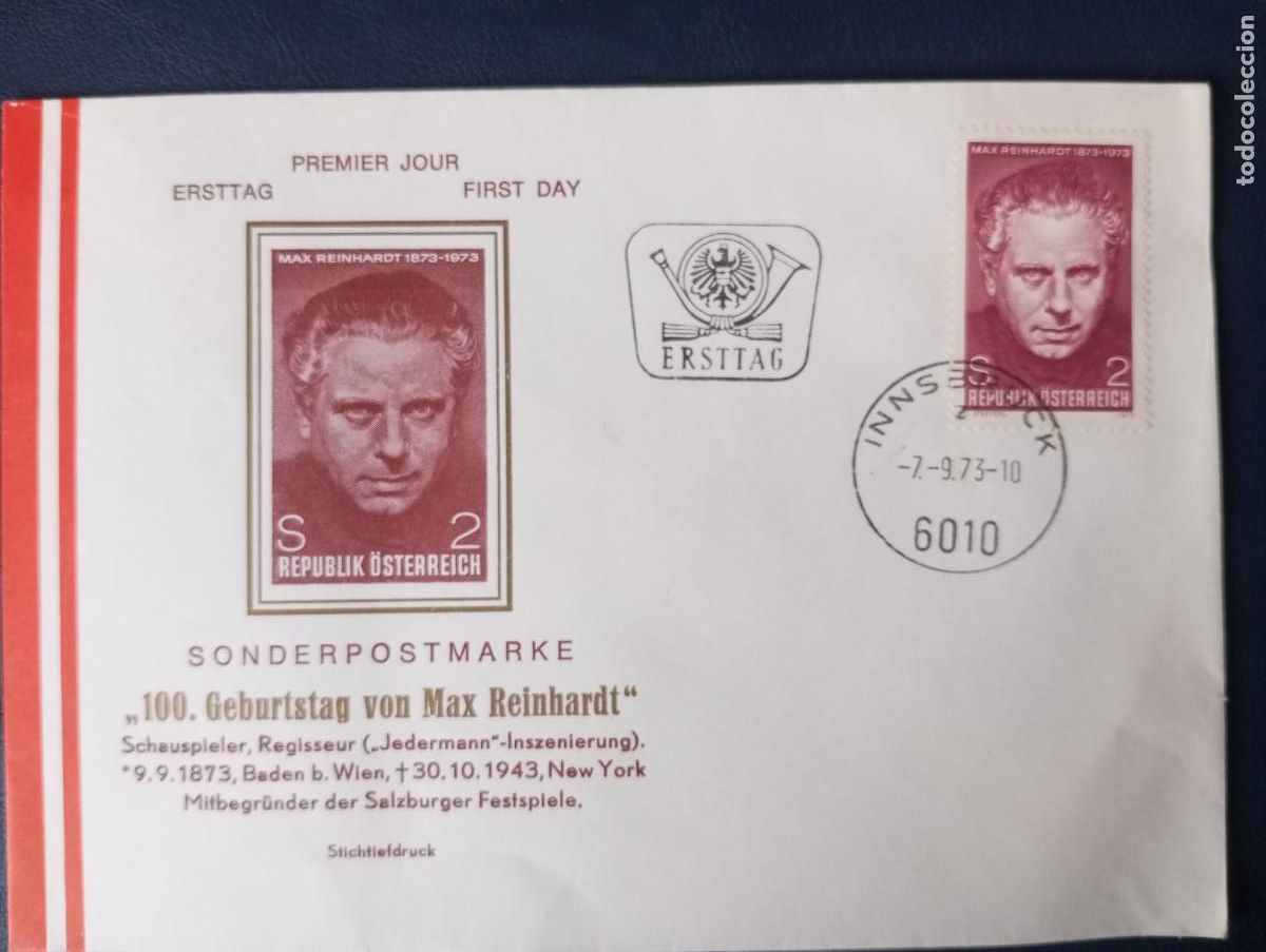 Sellos: AUSTRIA, 1973, SPD CENTENARIO DE VON MAX REINHARDT - Foto 1