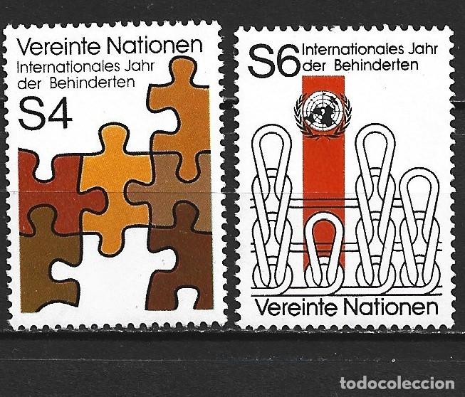 Sellos: NACIONES VIENA YVERT NUM. 17/18 SERIE COMPLETA NUEVA SIN GOMA