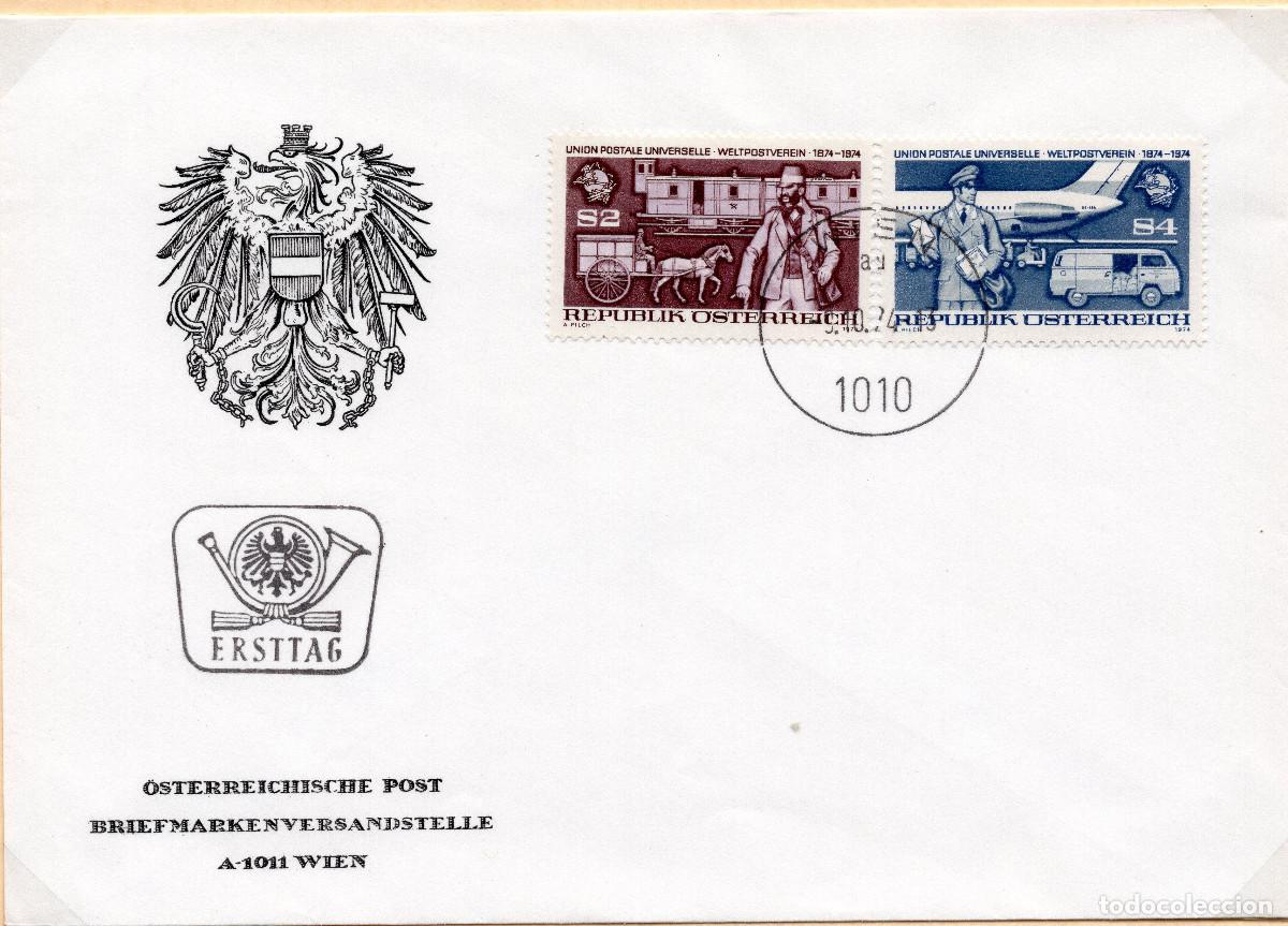 Sellos: AUSTRIA 1974 CARTA FDC MICHEL AT 1466-1467
