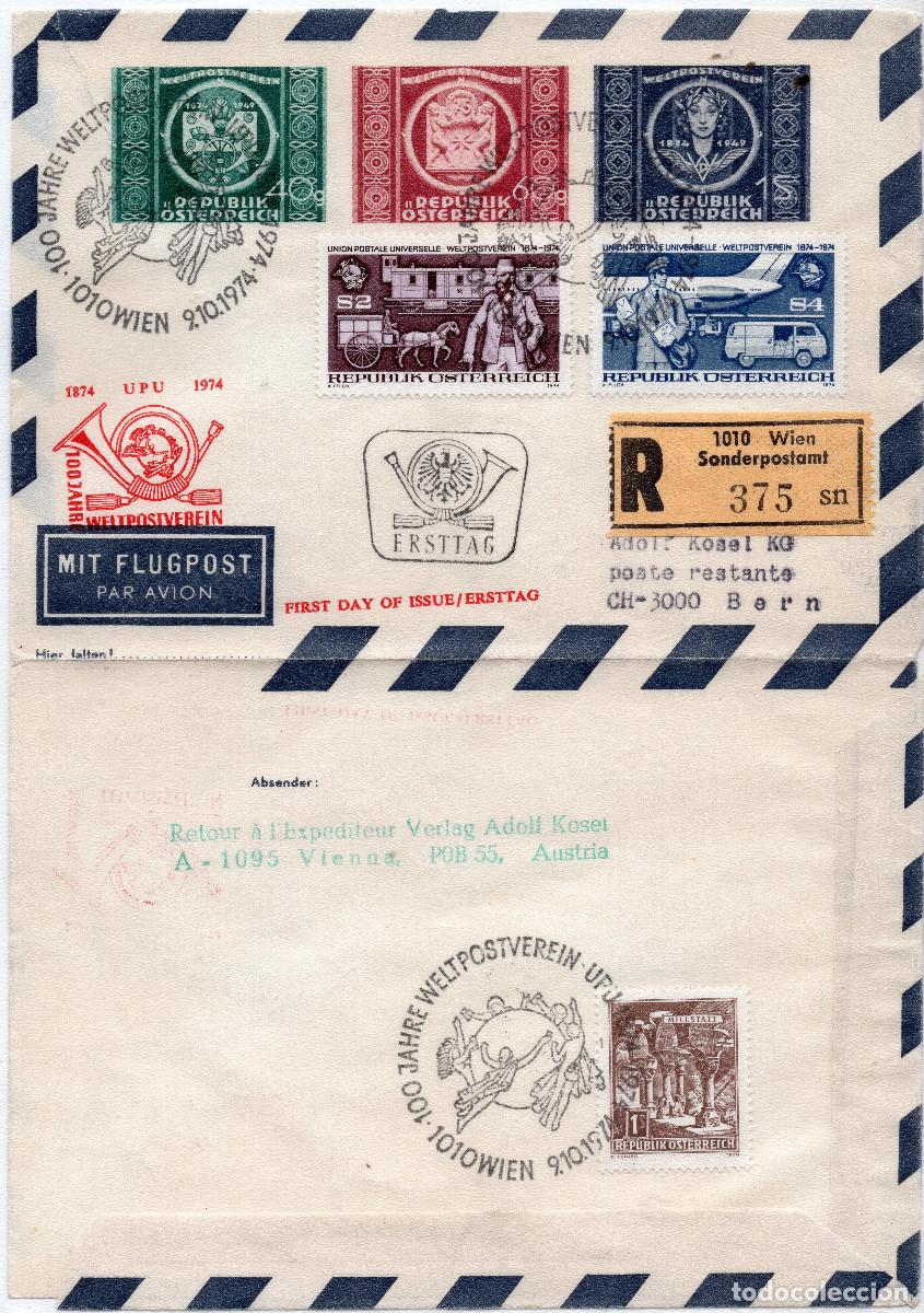 Sellos: AUSTRIA 1974 CARTA FDC MICHEL AT 1466-1467+ 943-944-945 + 1324