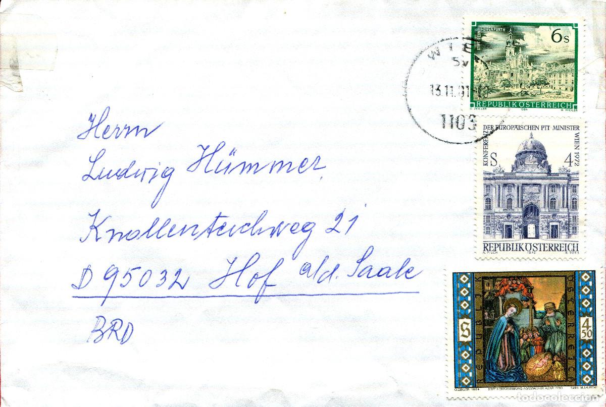 Sellos: AUSTRIA 1984 CARTA MICHEL AT 1792-1385-1798