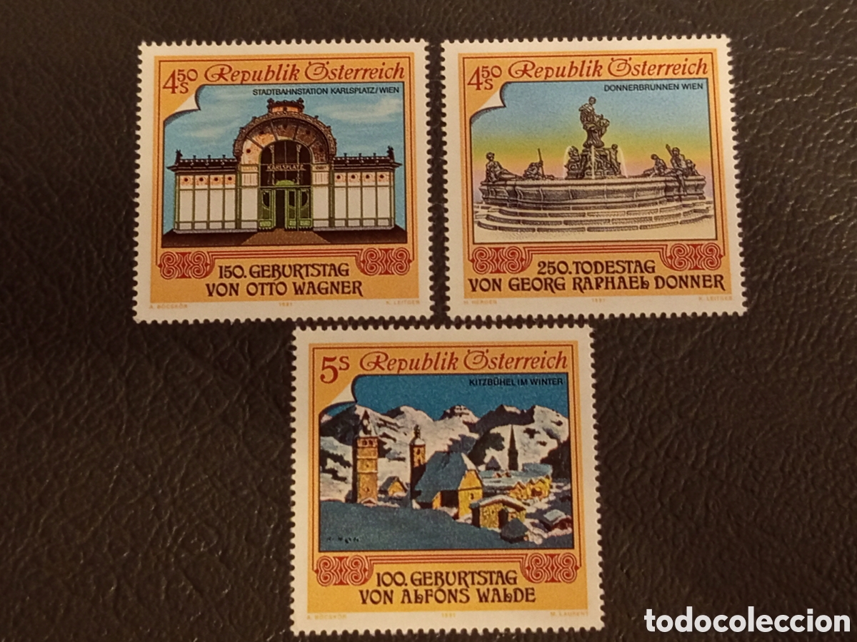 Sellos: Austria 1991 - Lote 3 Sellos Bellas Artes MNH (Michel 2034-2036)