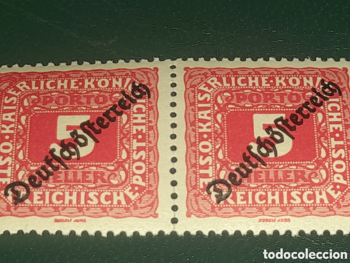 Sellos: Sello Austria nuevo 1920. N&uacute;mero en octoedro. Sobreimpreso