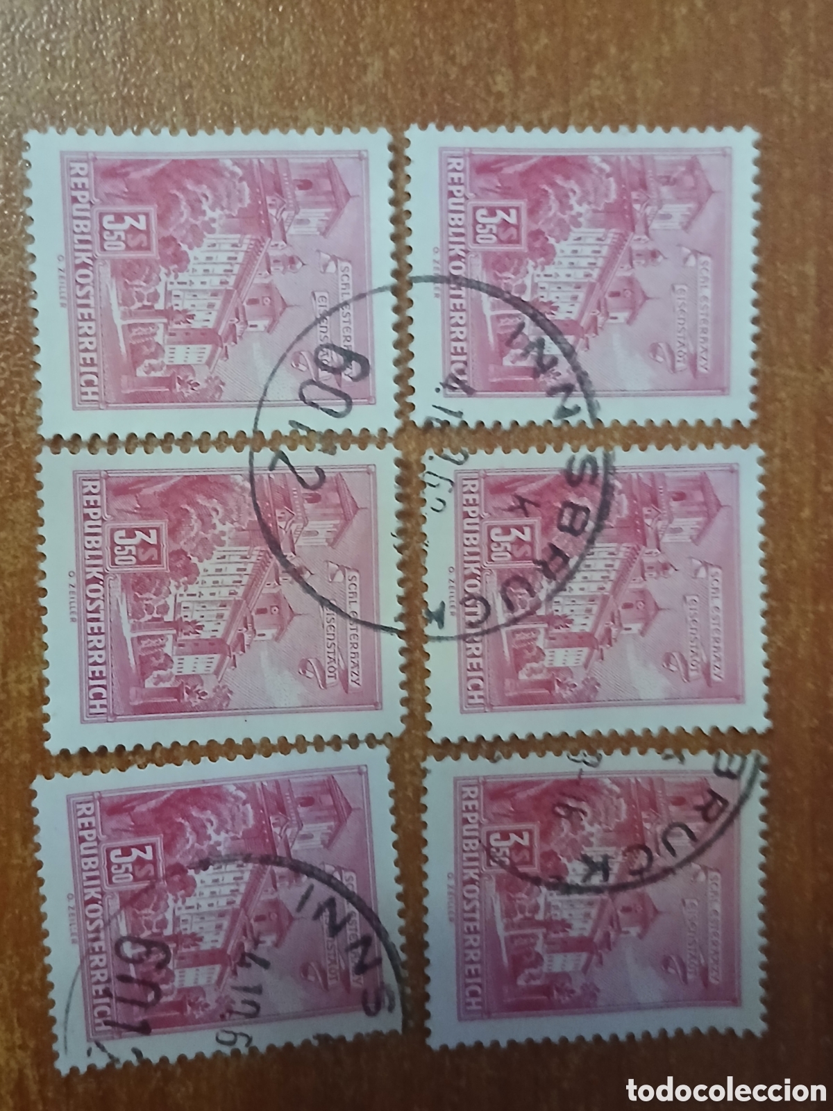 Sellos: 6 Sellos Austria Palacio Esterhazy 1.962