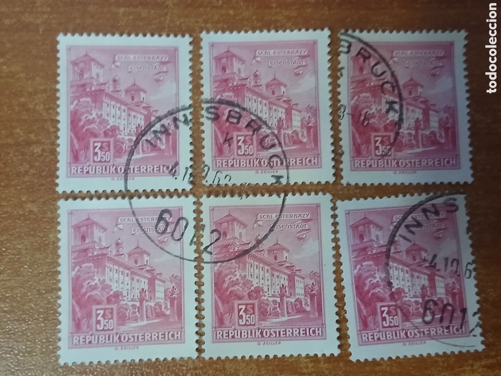 Sellos: 6 Sellos Austria Palacio Esterhazy 1.962