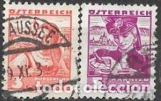 Sellos: AUSTRIA-SELLOS A&Ntilde;OS 1934/1936 TRAJES TRADICIONALES-USADOS-DENTADO 12&frac12; & 12