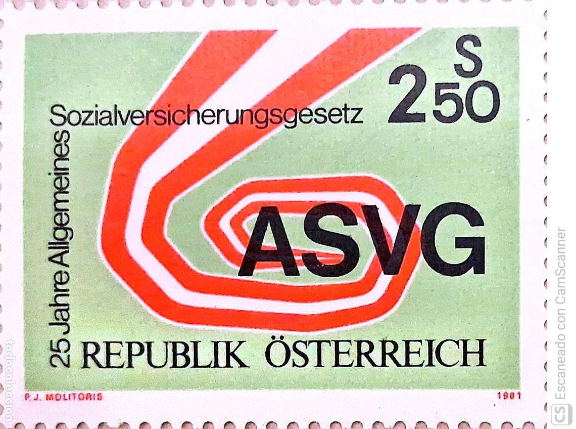 Sellos: Austria. 1493 Ley sobre Seguros Sociales. 1981. Sellos nuevos y numeraci&oacute;n Yvert.