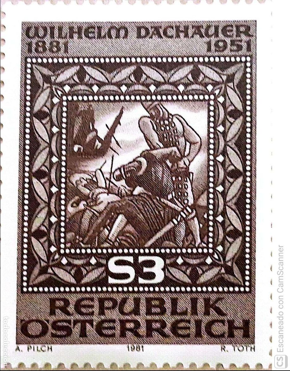 Sellos: Austria. 1495 Pintor Wilheim Dachauer. 1981. Sellos nuevos y numeraci&oacute;n Yvert.
