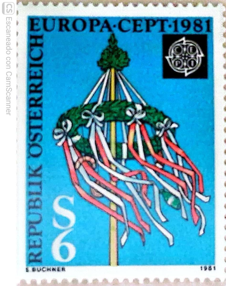 Sellos: Austria. 1500 Europa-Cept: &Aacute;rbol de mayo-Folklore. 1981. Sellos nuevos y numeraci&oacute;n Yvert.