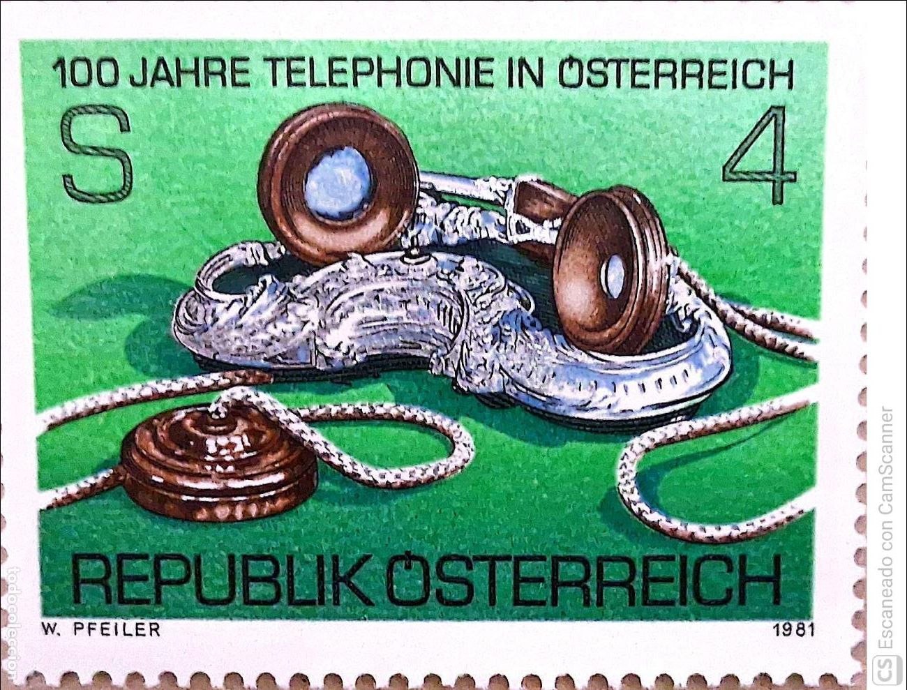 Sellos: Austria. 1501 Centenario del tel&eacute;fono. 1981. Sellos nuevos y numeraci&oacute;n Yvert.