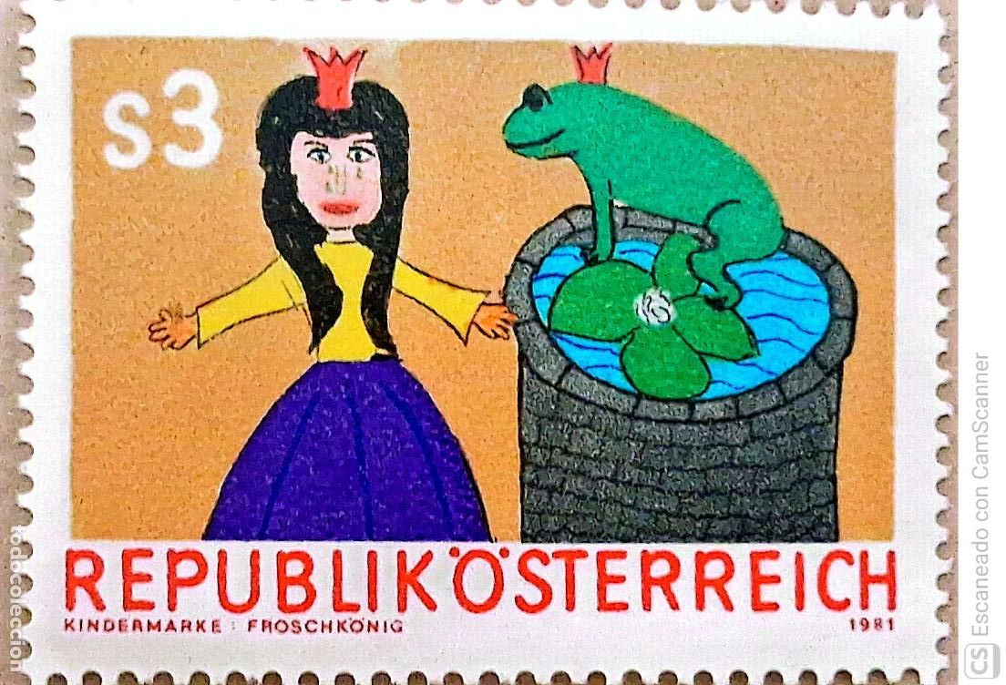 Sellos: Austria. 1503 Sello infantil: Cuento infantil Rey de las ranas. 1981.Sellos nuevos y numeraci&oacute;n Yver