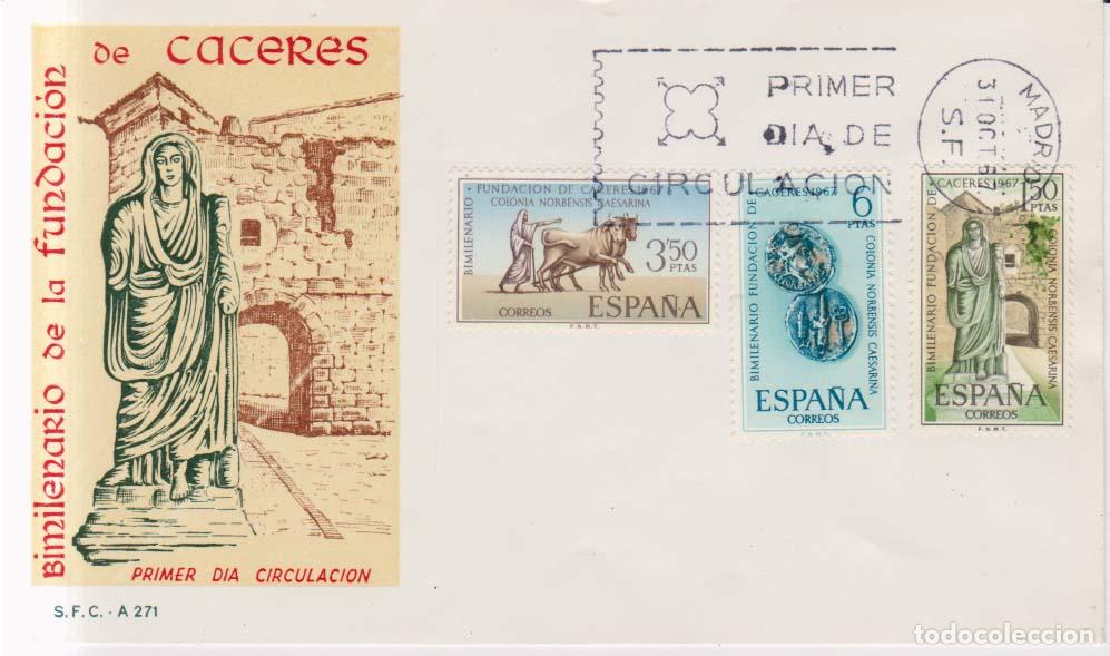 Sellos: 1967 edifil 1827 a 1829 SPD FDC Bimilenario de Caceres (E11256)