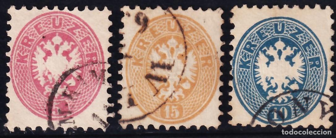 Sellos: AUSTRIA, 1863-64 Y&T. 29, 30, 31,