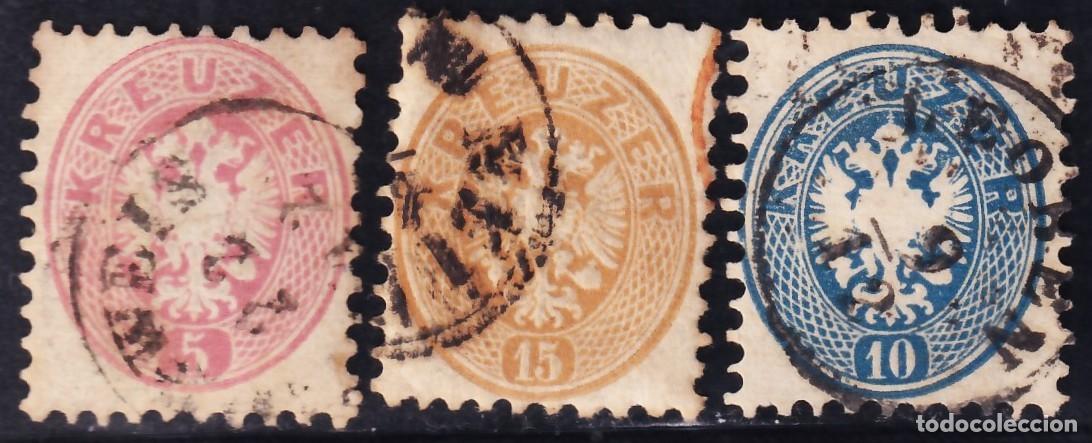 Sellos: AUSTRIA, 1863-64 Y&T. 29, 30, 31,
