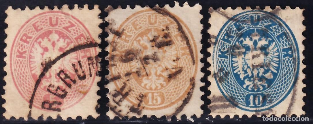 Sellos: AUSTRIA, 1863-64 Y&T. 29, 30, 31,