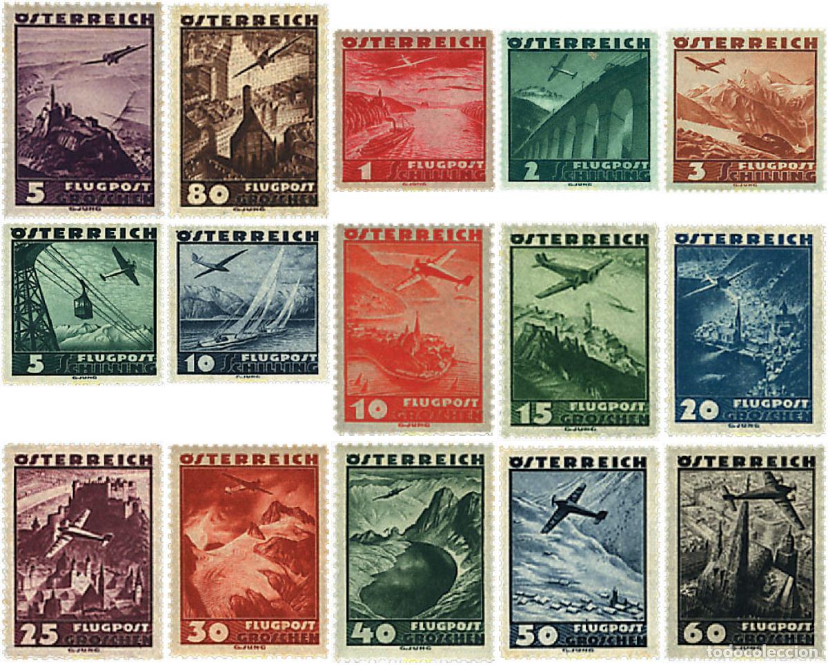 Sellos: 287806 HINGED AUSTRIA 1935 AVIONES SOBREVOLANDO PAISAJES