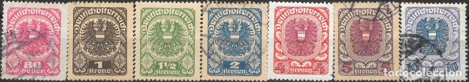 Sellos: AUSTRIA-SELLOS A&Ntilde;OS 1920/1921-ESCUDO NACIONAL-PAPEL GRUESO-USADOS Y NUEVOS-DENTADO 12&frac12;