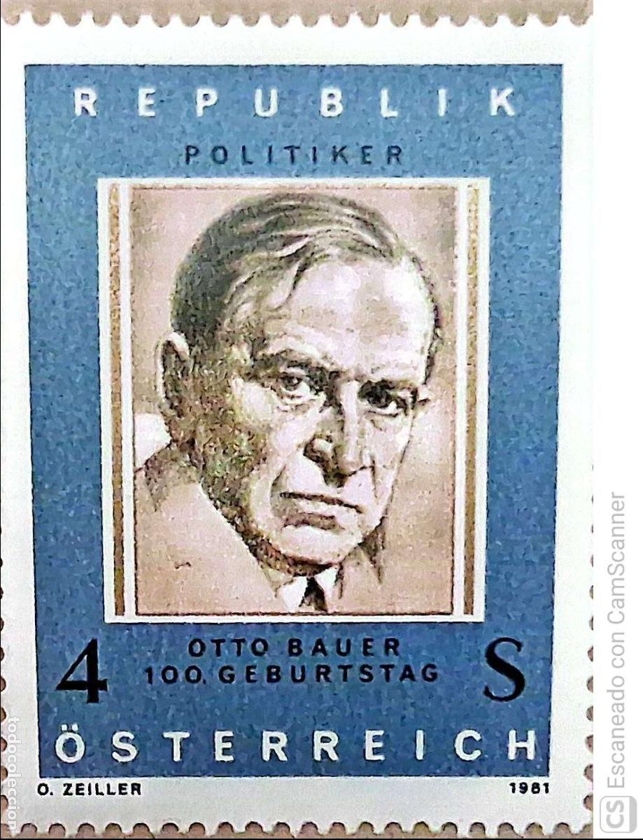 Selos: Austria. 1508 Otto Bauer, Pol&iacute;tico. 1981. Sellos nuevos y numeraci&oacute;n Yvert