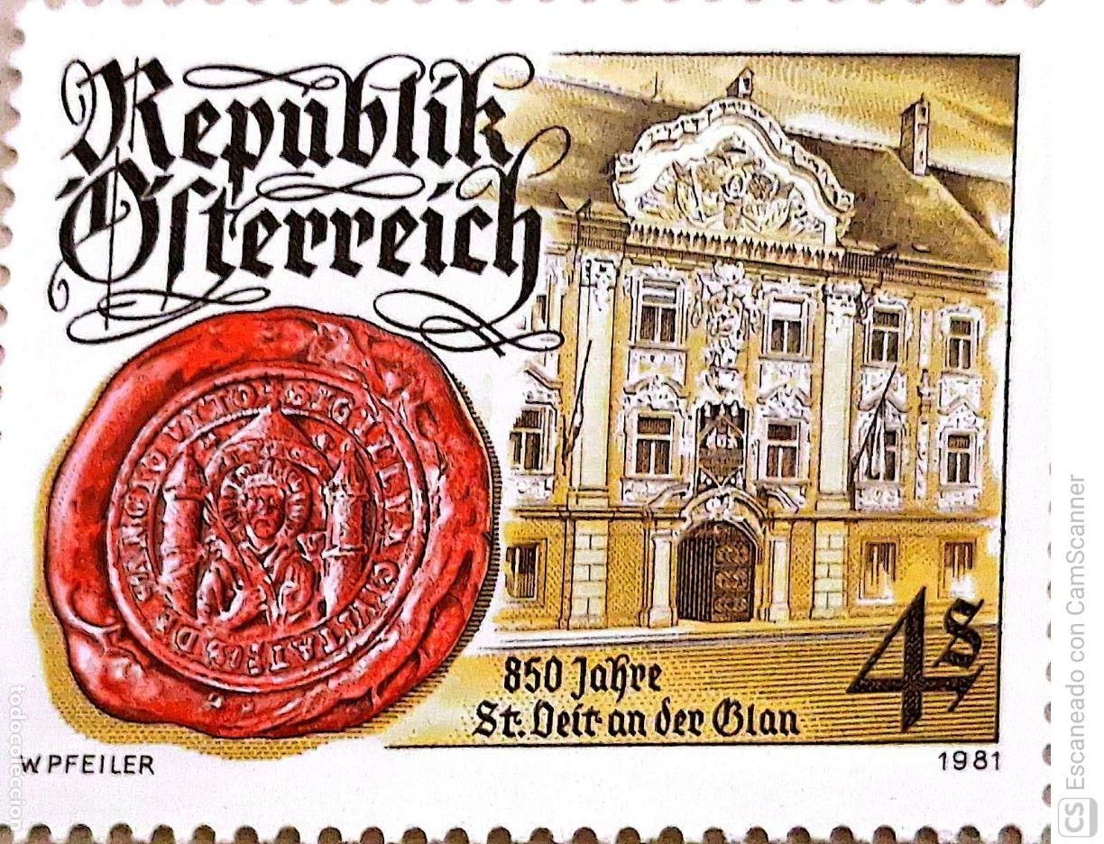 Sellos: Austria. 1504 Fundaci&oacute;n de la ciudad Saint-Veit-sur-la-Glan. 1981. Sellos nuevos y numeraci&oacute;n Yvert.