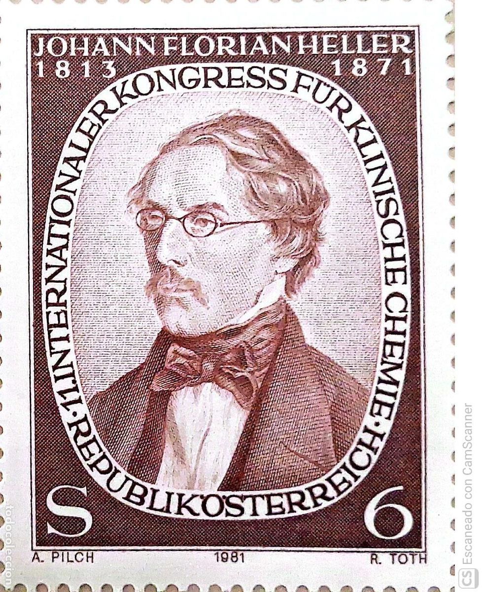 Sellos: Austria. 1505 Congreso de Qu&iacute;mica Cl&iacute;nica: Johan Florian Heller. 1981. Sellos nuevos y numeraci&oacute;n Yv