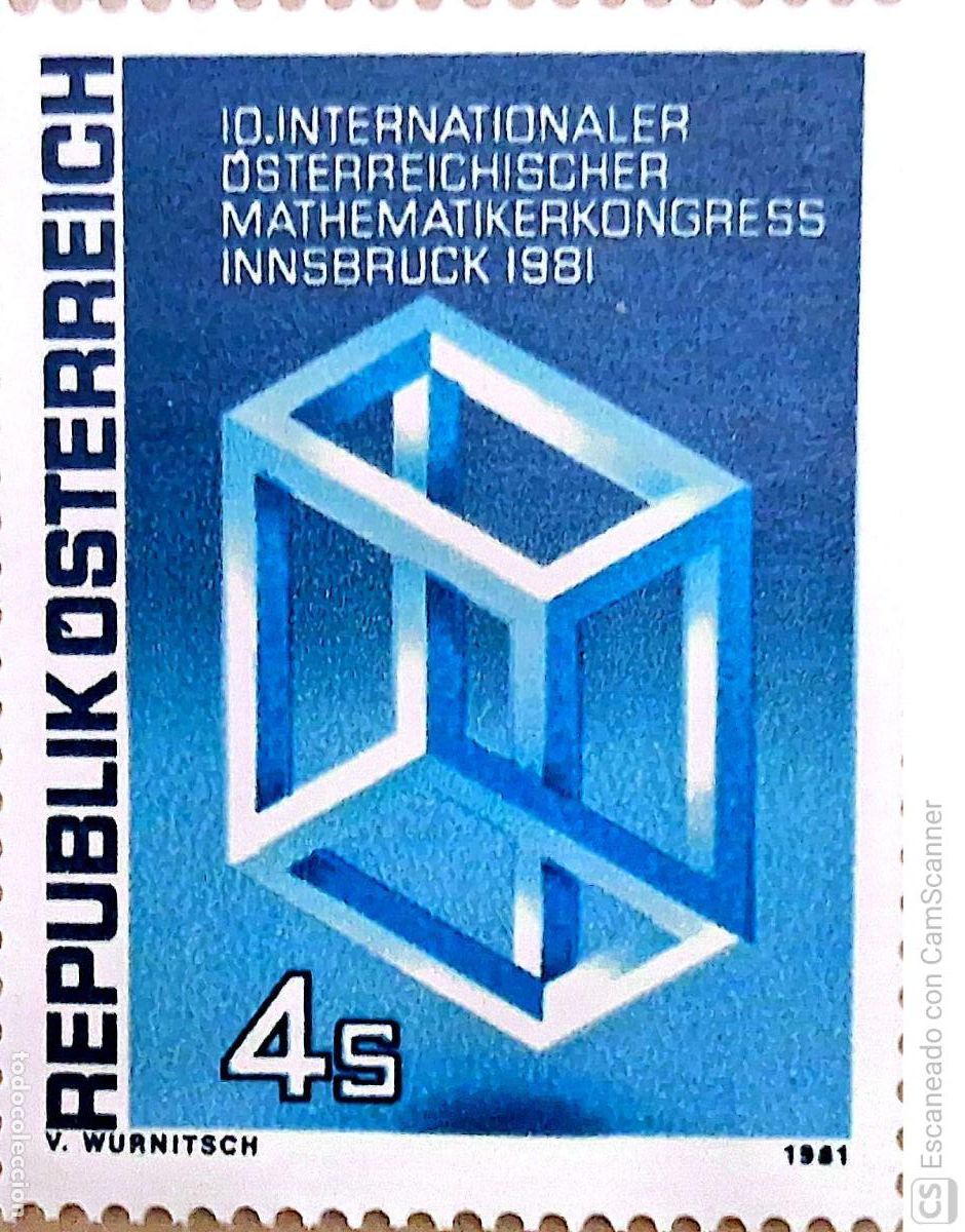 Sellos: Austria. 1509 Congreso de matem&aacute;ticos. 1981. Sellos nuevos y numeraci&oacute;n Yvert.